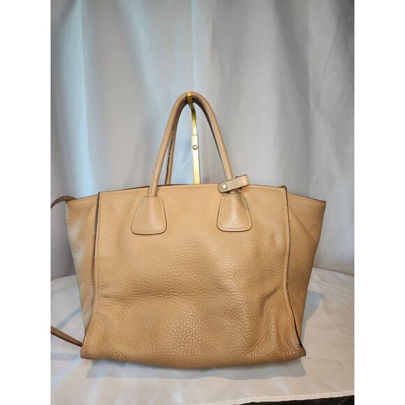 Prada Biege Vitello Daino Tessuto Leather Hand Bag with Crossbody Strap - Picture 8 of 16